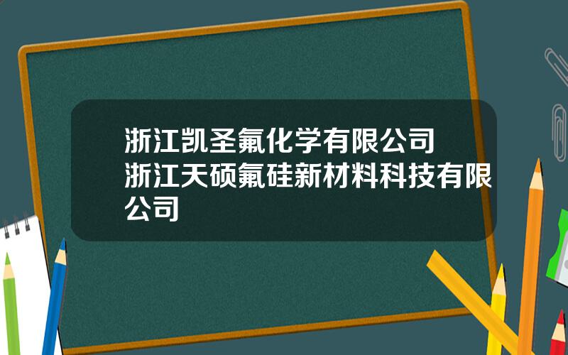 浙江凯圣氟化学有限公司 浙江天硕氟硅新材料科技有限公司